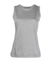 Dolce & Gabbana Logo-patch Cotton Tank Top In Gray