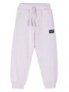 Dolce & Gabbana Logo-patch Cotton Track Pants In Purple