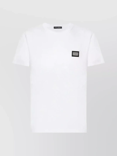 Dolce & Gabbana Logo Patch Crew Neck T-shirt In White