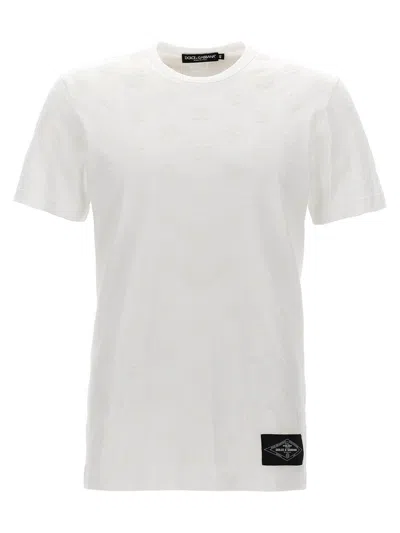 Dolce & Gabbana T-shirt All-over Flocked In White
