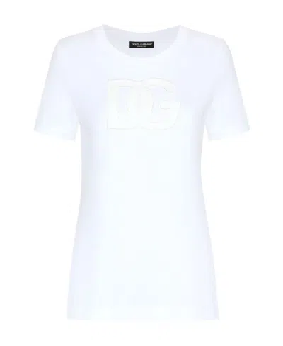 DOLCE & GABBANA DOLCE  GABBANA LOGO PATCH CREWNECK T-SHIRT