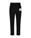Dolce & Gabbana Stretch Drill Pants With Re-edition Label In Black