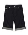 Dolce & Gabbana Logo-patch Denim Bermuda Shorts In Black
