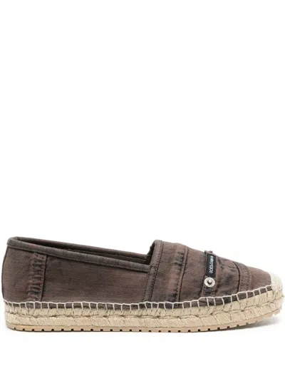 Dolce & Gabbana Brown Denim Espadrilles In Multi