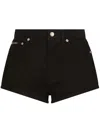 Dolce & Gabbana Logo-patch Denim Shorts In Black