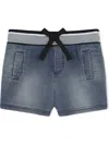 Dolce & Gabbana Jersey Denim Jogging Shorts In Blue