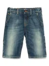 Dolce & Gabbana Logo Patch Denim Shorts In Blue