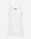 Dolce & Gabbana Dolce&gabbana White Ribbed Cotton Tank Top In White