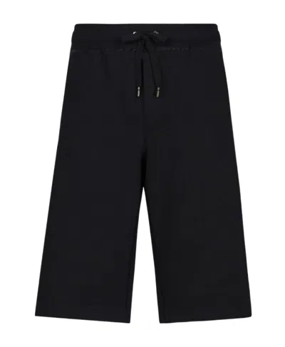 Dolce & Gabbana Logo-patch Drawstring Track Shorts In Black