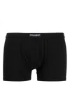 Dolce & Gabbana Logo-patch Elasticated-waist Boxers In Black