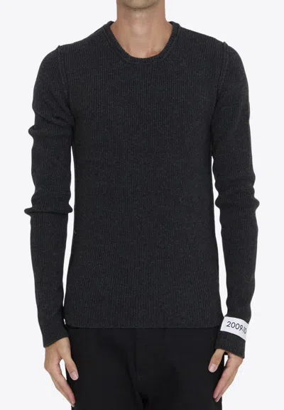 DOLCE & GABBANA LOGO-PATCH ESSENTIAL SWEATER