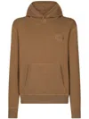 Dolce & Gabbana Wool And Silk Hoodie With Dg Patch In Brown