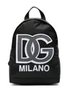 Dolce & Gabbana Logo-patch Gabardine-weave Backpack In Black