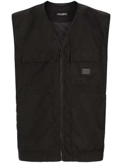 Dolce & Gabbana Logo-patch Gilet In ブラック