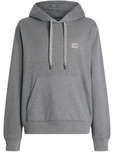 Dolce & Gabbana Logo-patch Hoodie In Black