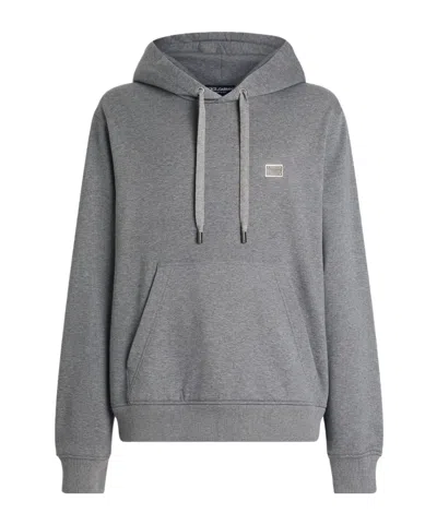 DOLCE & GABBANA DOLCE  GABBANA LOGO PLAQUE DRAWSTRING HOODIE