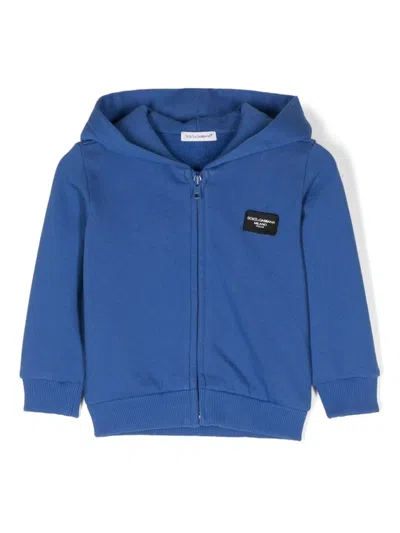 Dolce & Gabbana Babies' Logo-patch Jacket In Blue