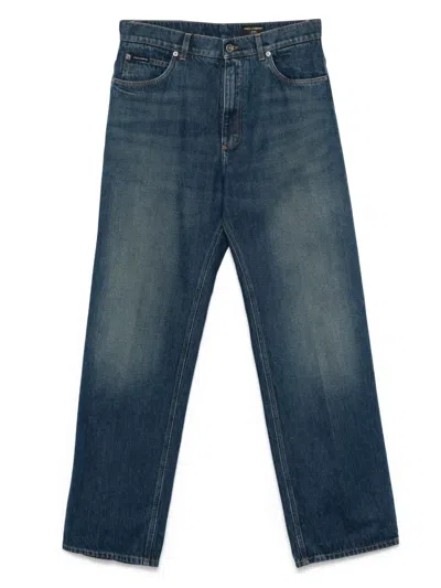 Dolce & Gabbana Logo-patch Jeans In Blue
