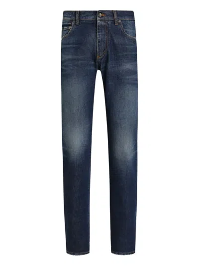 Dolce & Gabbana Logo-patch Jeans In Blue