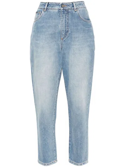 Dolce & Gabbana Logo-patch Jeans In Blue