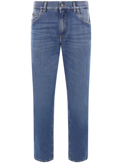 Dolce & Gabbana Logo-patch Jeans In Dark Wash