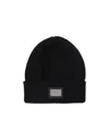 Dolce & Gabbana Logo-patch Knitted Beanie Hat In Black