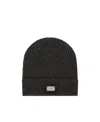Dolce & Gabbana Logo-patch Knitted Beanie Hat In Black