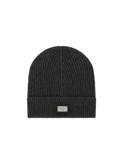 DOLCE & GABBANA DOLCE  GABBANA BRANDED TAG KNITTED BEANIE