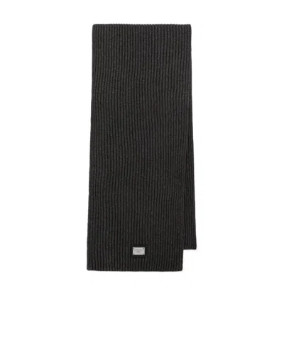 DOLCE & GABBANA DOLCE  GABBANA DG ESSENTIALS RIBBED KNIT SCARF