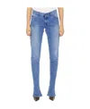 Dolce & Gabbana Logo Plate Bell Bottom Jeans In Blue