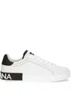 Dolce & Gabbana Portofino Leather Sneakers With Rubberized Logo Shoes In White