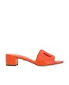 Dolce & Gabbana Bianca 40 Mules With Dg Millennials Logo In Red