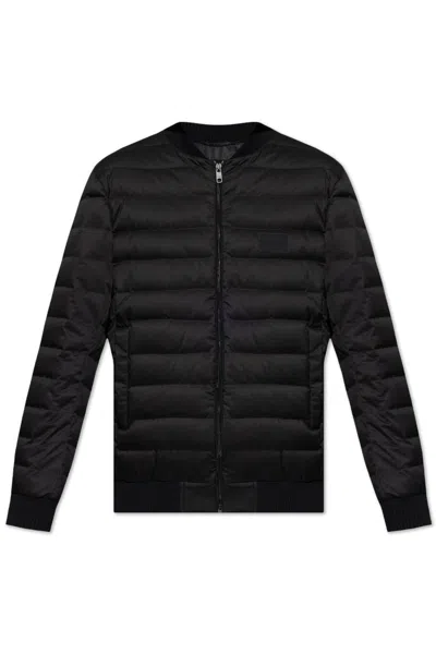 DOLCE & GABBANA LOGO PATCH QUILTED BOMBER JACKET