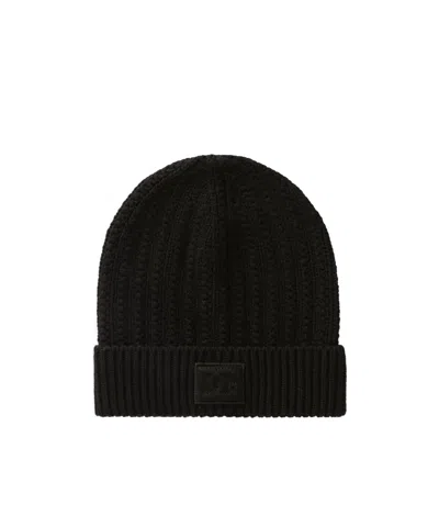 Dolce & Gabbana Dolce  Gabbana Logo Patch Ribbed Beanie In Metallic