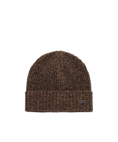 Dolce & Gabbana Logo-patch Ribbed-knit Beanie In Black