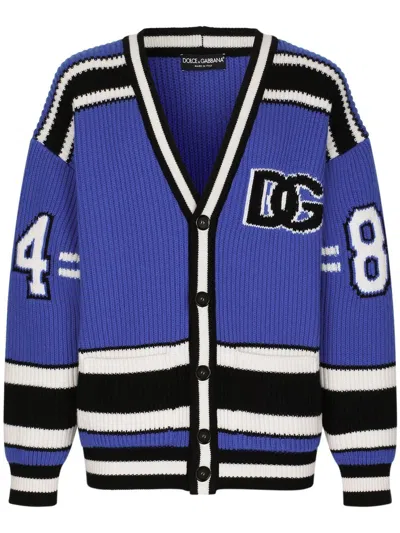 Dolce & Gabbana Gerippter Cardigan Mit Logo-patch In Combined Colour
