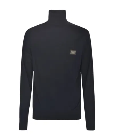 DOLCE & GABBANA DOLCE  GABBANA LOGO ENGRAVED ROLL-NECK SWEATER