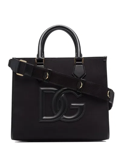 Dolce & Gabbana Logo-patch Tote Bag In Black