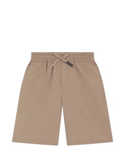 Dolce & Gabbana Kids' Logo-patch Short In Brown