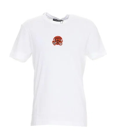 Dolce & Gabbana Logo-patch Short-sleeved T-shirt In White
