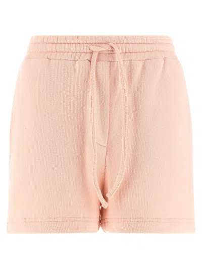 Dolce & Gabbana Logo Patch Shorts Bermuda And Short Pink In Neutral