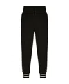 Dolce & Gabbana Logo-patch Side-stripe Sweatpants In Black