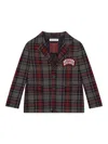 Dolce & Gabbana Logo-patch Single-breasted Blazer In Grey