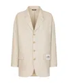 Dolce & Gabbana Logo-patch Single-breasted Blazer In Nude