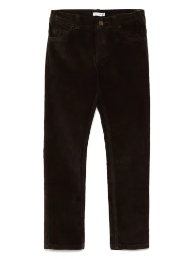 Dolce & Gabbana Kids' Logo Patch Skinny Trousers In Brown