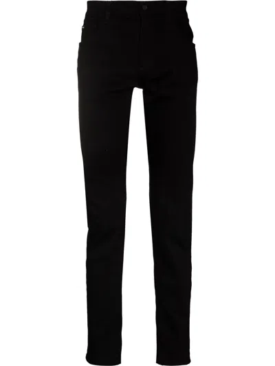 Dolce & Gabbana Logo-patch Slim-fit Jeans In Schwarz