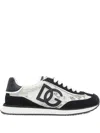 Dolce & Gabbana Black And White Low Top With Lace Details And Dg Patch On The Side In Black