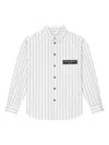 Dolce & Gabbana Logo-patch Striped Shirt In White