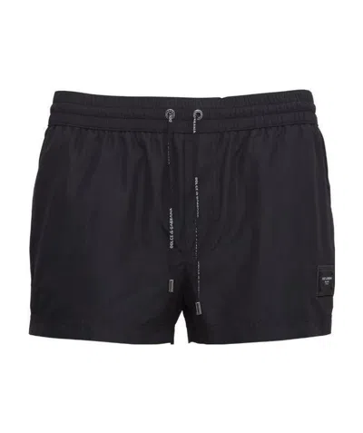 DOLCE & GABBANA DOLCE  GABBANA LOGO PATCH SWIMMING SHORTS