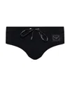 Dolce & Gabbana Black Swim Brief With Metallic Dg Logo In Stretch Polyamide Man In Black